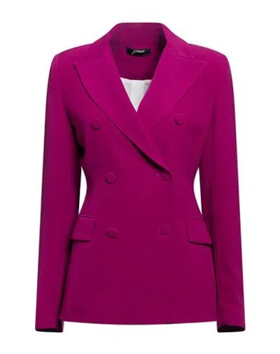 Gattinoni Woman Blazer Magenta Size 14 Polyester, Elastane, Acetate, Viscose In Pink