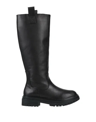 Gattinoni Woman Knee Boots Black Size 7 Textile Fibers