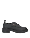 Gattinoni Woman Lace-up Shoes Black Size 11 Textile Fibers In Black