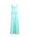 Gattinoni Woman Maxi Dress Turquoise Size 8 Polyester In Blue