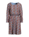Gattinoni Woman Mini Dress Brown Size 14 Polyester In Brown