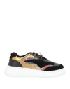 Gattinoni Woman Sneakers Black Size 6 Soft Leather, Textile Fibers In Black
