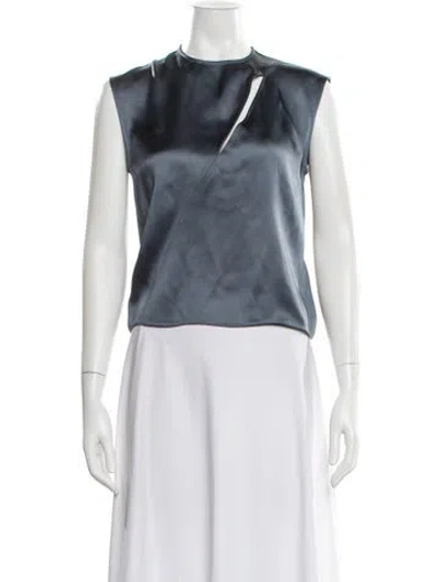 Pre-owned Gauchère Asymmetrical Sleeveless Top In Blue
