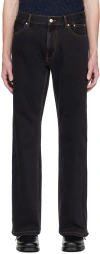 Gauchère Black Double Zipper Jeans In 1000 Black