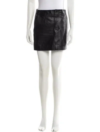 Pre-owned Gauchère Calfskin Mini Skirt In Black