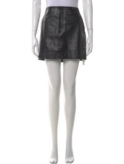 Pre-owned Gauchère Calfskin Mini Skirt In Black