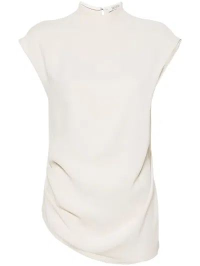 GAUCHÈRE CREPE ASYMMETRIC SLEEVELESS BLOUSE