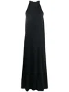 Gauchère Open-back Ribbed Stretch-cotton Maxi Dress In Black