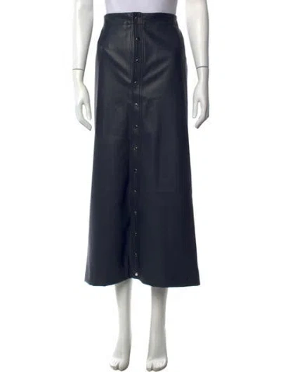 Pre-owned Gauchère Faux Leather Long Skirt W/ Tags In Blue