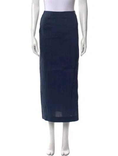 Pre-owned Gauchère Linen Midi Length Skirt W/ Tags In Blue