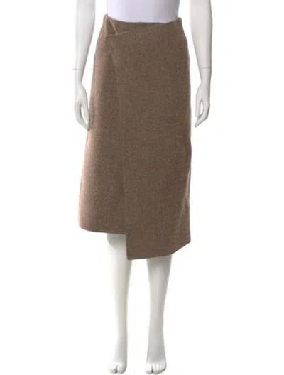 Pre-owned Gauchère Llama Knee-length Skirt W/ Tags In Brown