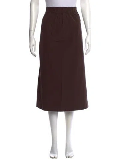 Pre-owned Gauchère Midi Length Skirt In Brown