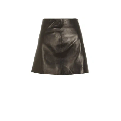 Gauchère Mini Jupe En Cuir In Noir