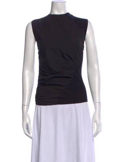 Pre-owned Gauchère Mock Neck Sleeveless Top In Black