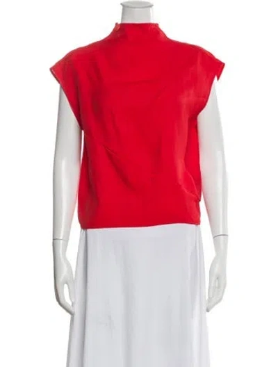 Pre-owned Gauchère Mock Neck Sleeveless Top In Orange