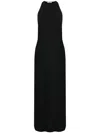 Gauchère Open-back Ribbed Stretch-cotton Maxi Dress In Black