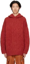 Gauchère Red Virgin Wool Hoodie In 6003 Rust