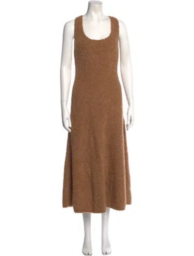 Pre-owned Gauchère Scoop Neck Long Dress In Brown