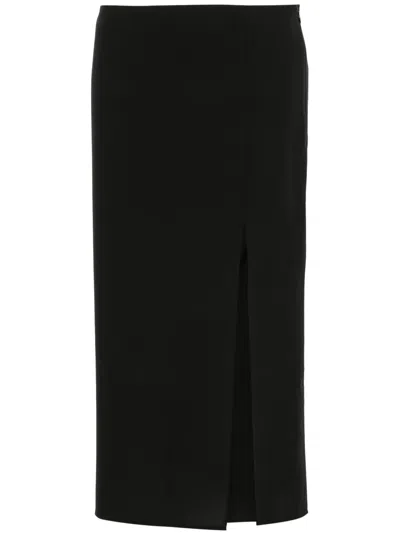 GAUCHÈRE SIDE-SLIT WOOL SKIRT