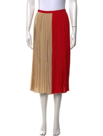 Pre-owned Gauchère Silk Midi Length Skirt In Red