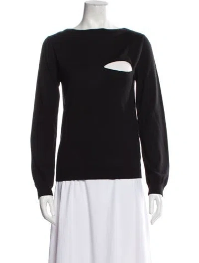 Pre-owned Gauchère Virgin Wool Bateau Neckline Sweater W/ Tags In Black