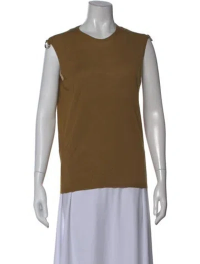 Pre-owned Gauchère Virgin Wool Crew Neck Top In Brown