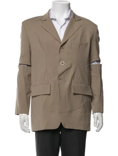 Pre-owned Gauchère Virgin Wool Cutout Accent Blazer In Neutrals
