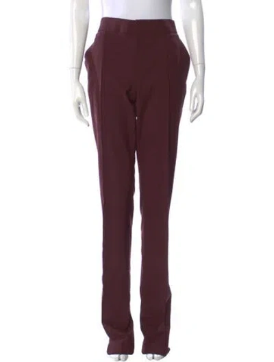 Pre-owned Gauchère Virgin Wool Skinny Leg Pants In Burgundy