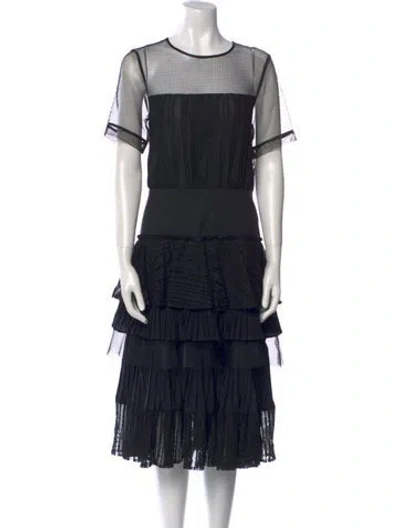Pre-owned Gauchère Wool Midi Length Dress In Black