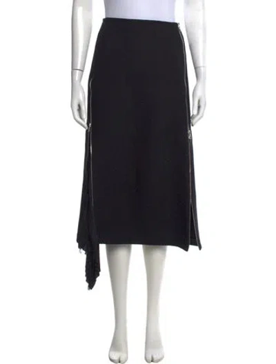 Pre-owned Gauchère Wool Midi Length Skirt In Black