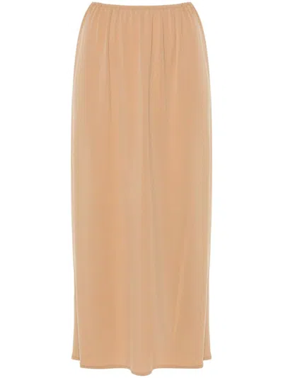 Gauchère Rear-slit Jersey Skirt In Nude & Neutrals