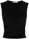 Gauchère Asymmetric Cutout Crop Top In Black