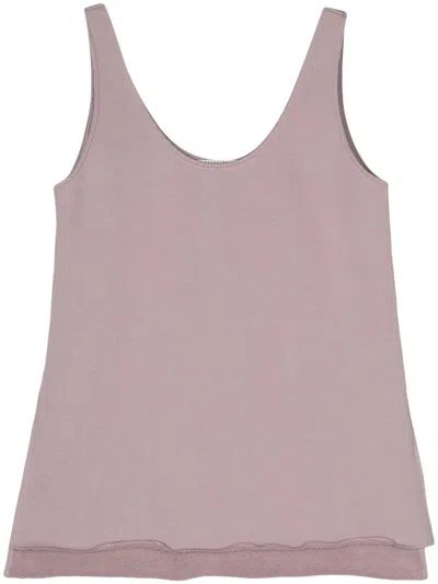 Gauchère Sleeveless Cotton Tank Top In Pink & Purple