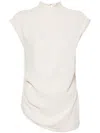Gauchère Crepe Asymmetric Sleeveless Blouse In White