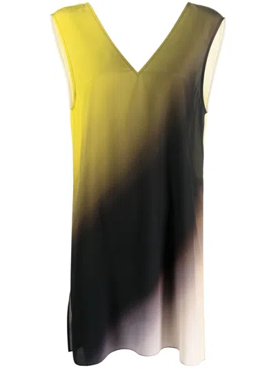 Gauchère Seidenkleid Mit Farbverlauf In Yellow