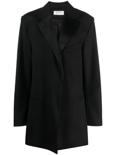 Gauchère Notched-lapels Single-breasted Coat In Black