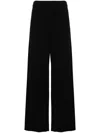 Gauchère Mid Rise Satin Wide Pants In Black