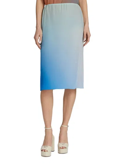 Gauchère Women's Gradient Midi Slip Skirt In Blue