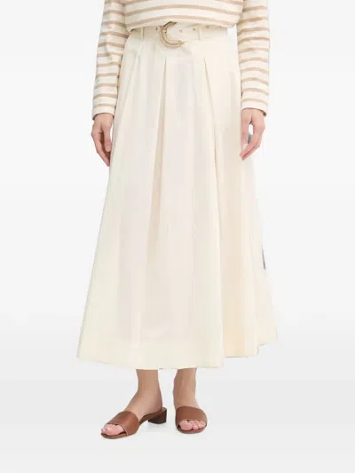 Gaudì Belted Pleated Skirt In Neutral