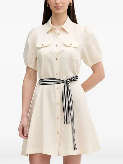 Gaudì Belted Puff-sleeve Mini Dress In Animal Print