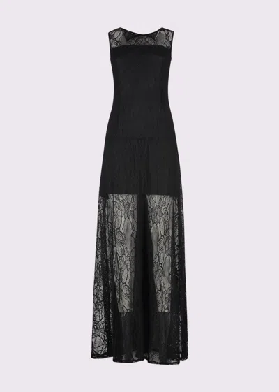 Gaudì Black Lace Dress In Multi