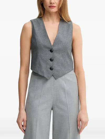 Gaudì Button-up V-neck Waistcoat In Gray