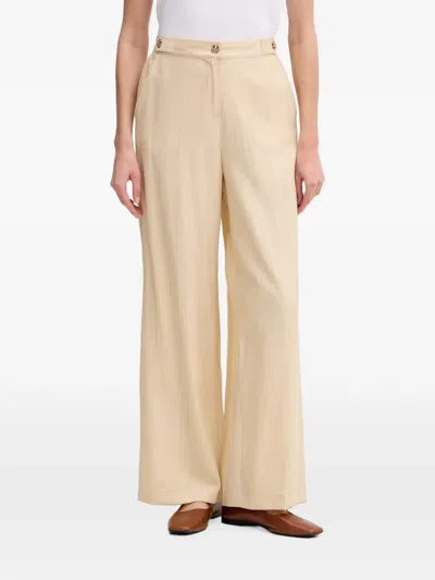 Gaudì Button-detail Crinkled-effect Trousers In Neutral