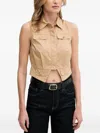 Gaudì Buttoned Sleeveless Top In Neutral