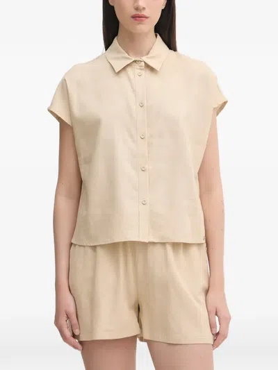 Gaudì Button-up Short-sleeve Shirt In Brown