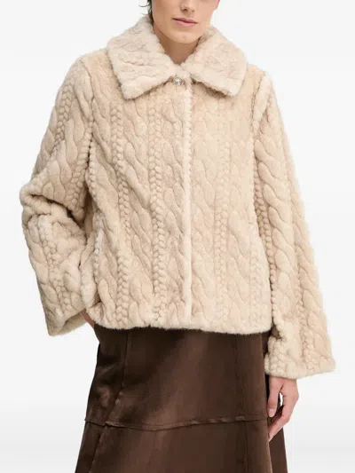 Gaudì Cable-knit Button-up Jacket In Neutral