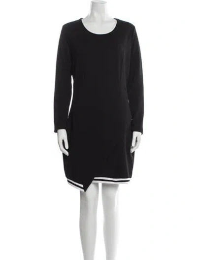 Pre-owned Gaudì Crew Neck Mini Dress In Black