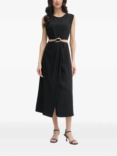 Gaudì Cut-out Buckled Midi Dress In Black