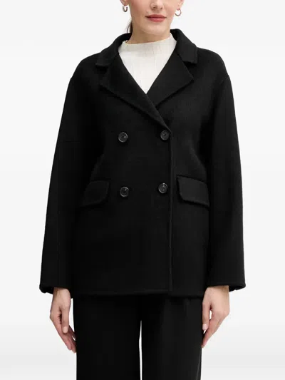 Gaudì Double-breasted Coat In Black