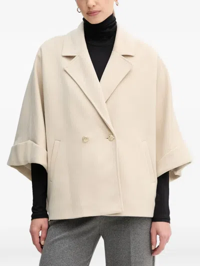 Gaudì Double-breasted Short-sleeved Jacket In Neutral